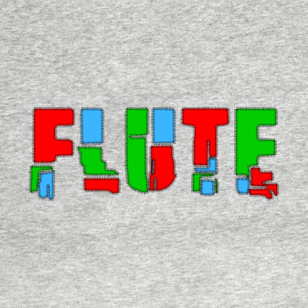 Colorful Flute Patchwork Text by Barthol Graphics